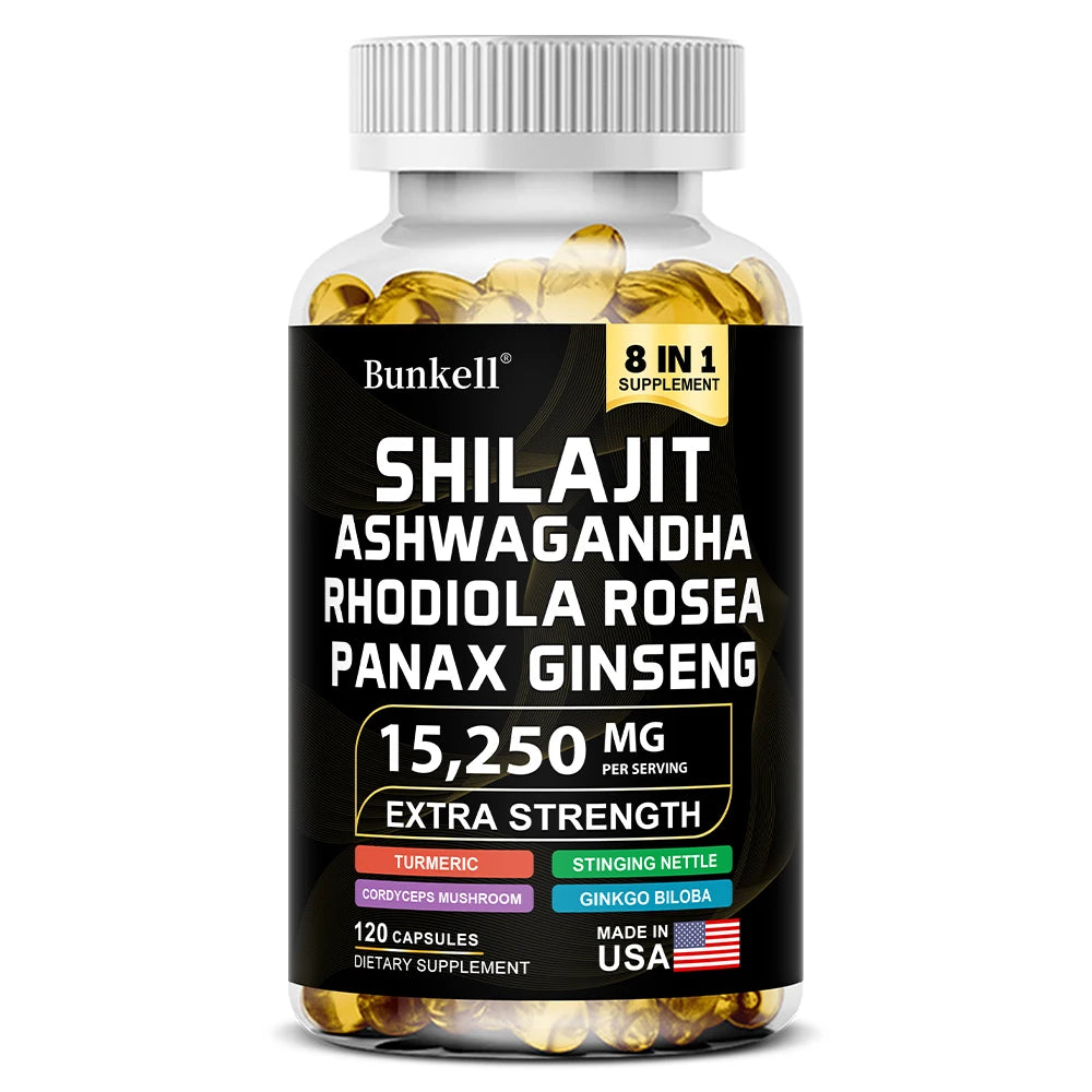Bunkell® Shilajit Complex – 8-in-1 Extra Strength Energy & Vitality Supplement