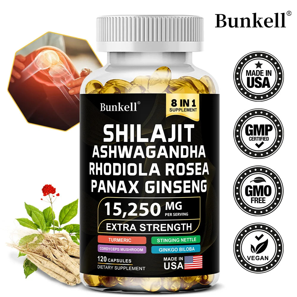 Bunkell® Shilajit Complex – 8-in-1 Extra Strength Energy & Vitality Supplement