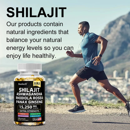 Bunkell® Shilajit Complex – 8-in-1 Extra Strength Energy & Vitality Supplement
