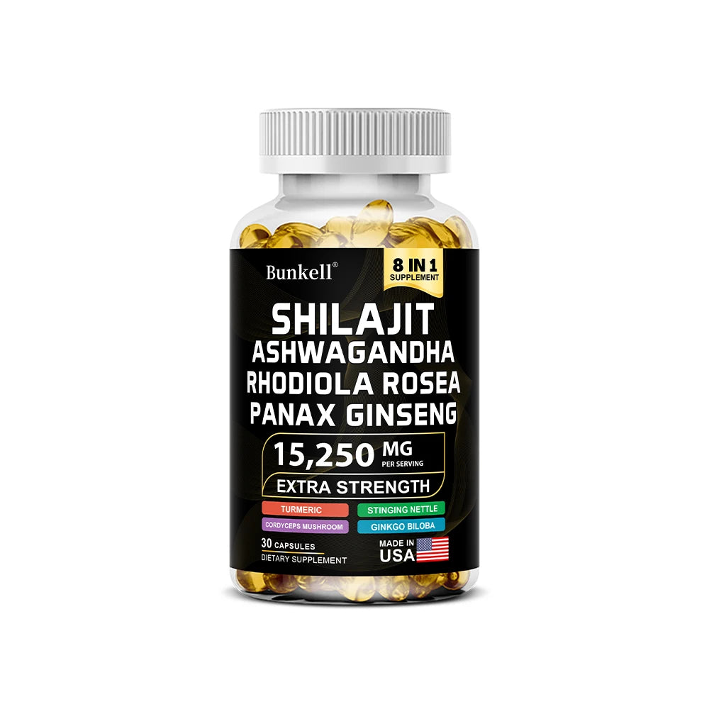 Bunkell® Shilajit Complex – 8-in-1 Extra Strength Energy & Vitality Supplement