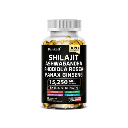 Bunkell® Shilajit Complex – 8-in-1 Extra Strength Energy & Vitality Supplement