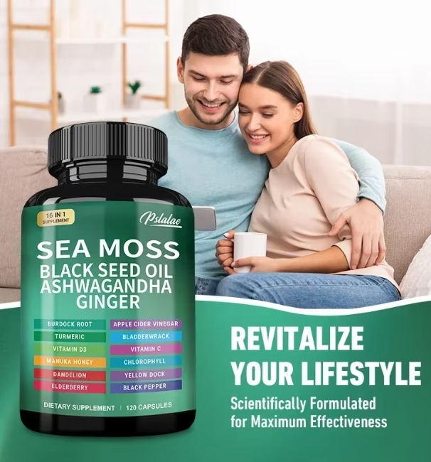 Sea Moss Supplement - Supports Thyroid Health, Anti-Aging, Antioxidant, Improve Immunity, Detox, Beauty Health